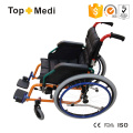 Rehabilitation Therapy Supplies Topmedi Comfortable Seat Manual Aluminum Wheelchair for Children